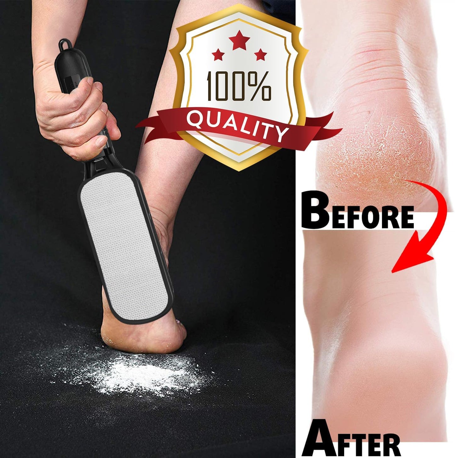 Stainless Steel Professional Foot File and Callus Remover for Effective Dead Skin, Cracked Heel, and Corn Treatment