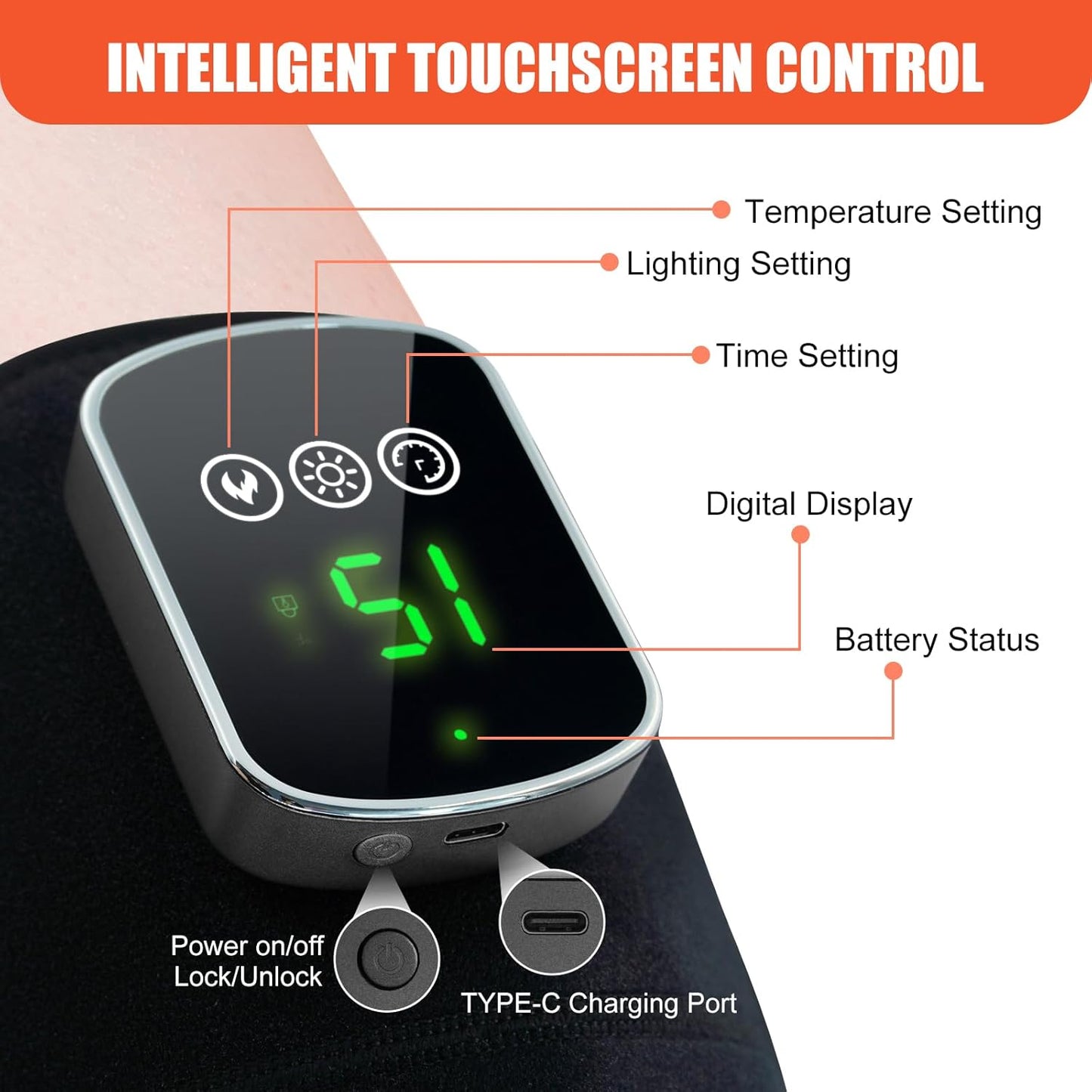 Red-Light-Therapy for Knee near Infrared-Light Heating Device for Body/Joint/Elbow/Shoulder 660Nm&850Nm