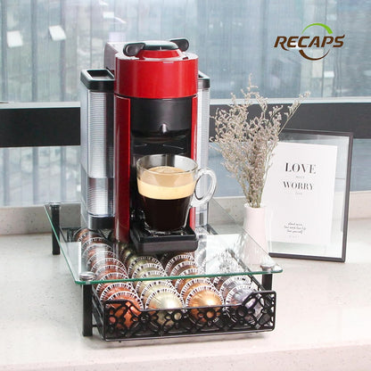 Coffee Pod Holder Kitchen Organizer Storage Holder Drawer Compatible with Nespresso Vertuoline Stores 40 Coffee Pods