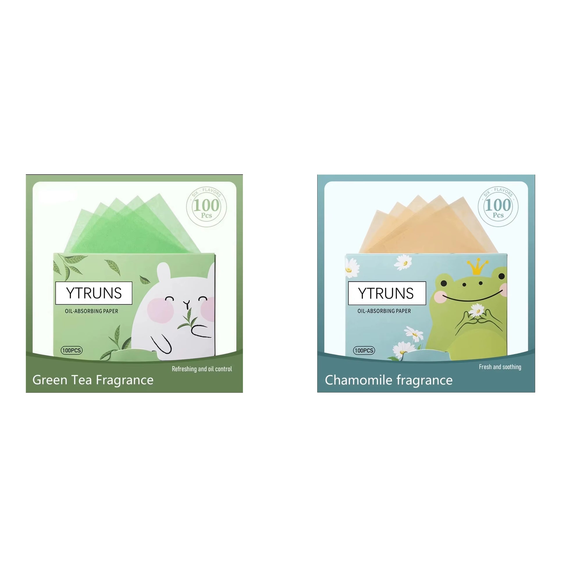 Green Tea/Gardenia/Chamomile/Lavender/Rose/Bamboo Charcoal 100Pcs Boxed Fragrance Oil Absorbing Paper for Men and Women Face Oil