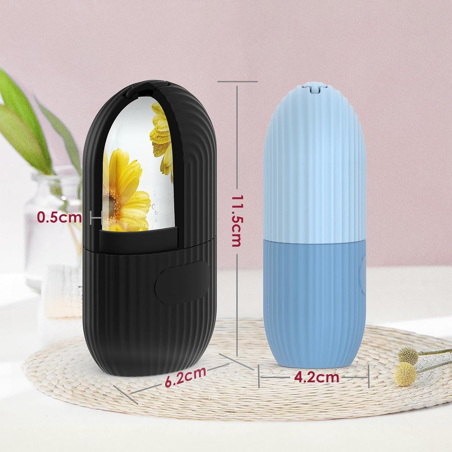 Pore Minimization Tool for Eyes and Neck-Silicone Ice Facial Roller for Contouring, Massage, Dark Circle Reduction, Purple