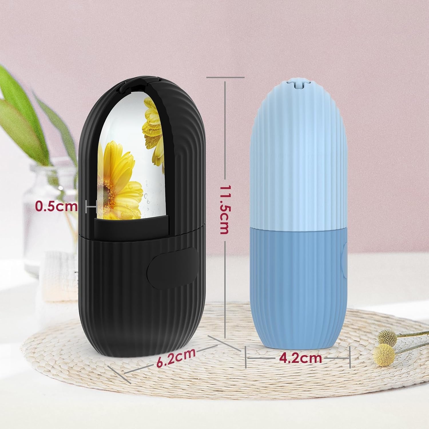 Pore Minimization Tool for Eyes and Neck-Silicone Ice Facial Roller - Contouring, Massage, Dark Circle Reduction (Blue)