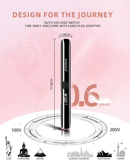 500 Degree High Temp Professional Hair Straightener，30S Fast Heating Ceramic Flat Iron ，2 in 1 Hair Straightener and Curler，Plasma Flat Iron Get Frizz-Free ，Dual Voltage for Travel Using