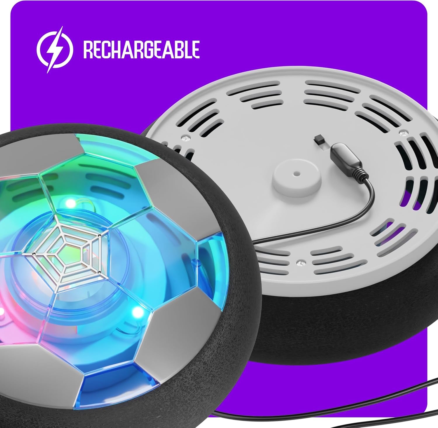 Hover Soccer Ball Light Up Indoor Outdoor Soccer Fun Toy for Girls Boys Adults-6+