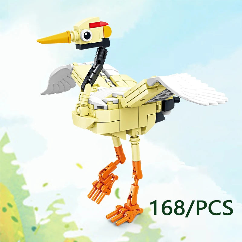 MOC City Creative Building Blocks Accessories Zoo Rhino Lion Kangaroo Wolf Fox Frog Bee Crow Peacock Mini Brick Toy Gifts X021