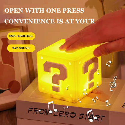 LED Question Mark Night Light with Music Anime Peripheral Children'S Bedroom Bedside Lamp USB Rechargeable Gift