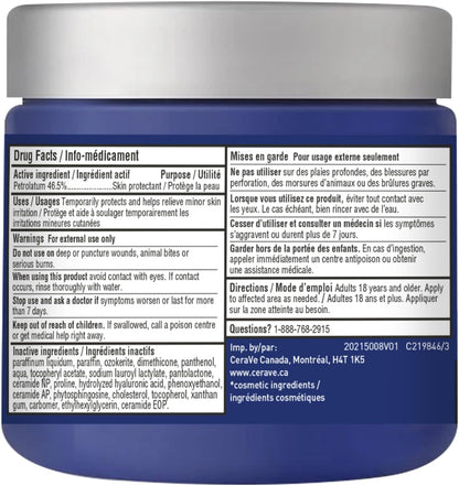 Healing Ointment, Moisturizing Petrolatum Skin Protectant for Dry Skin with Hyaluronic Acid and Ceramides, Multi-Purpose Face, Body & Lip Balm, Lanolin-Free & Fragrance-Free, 340G