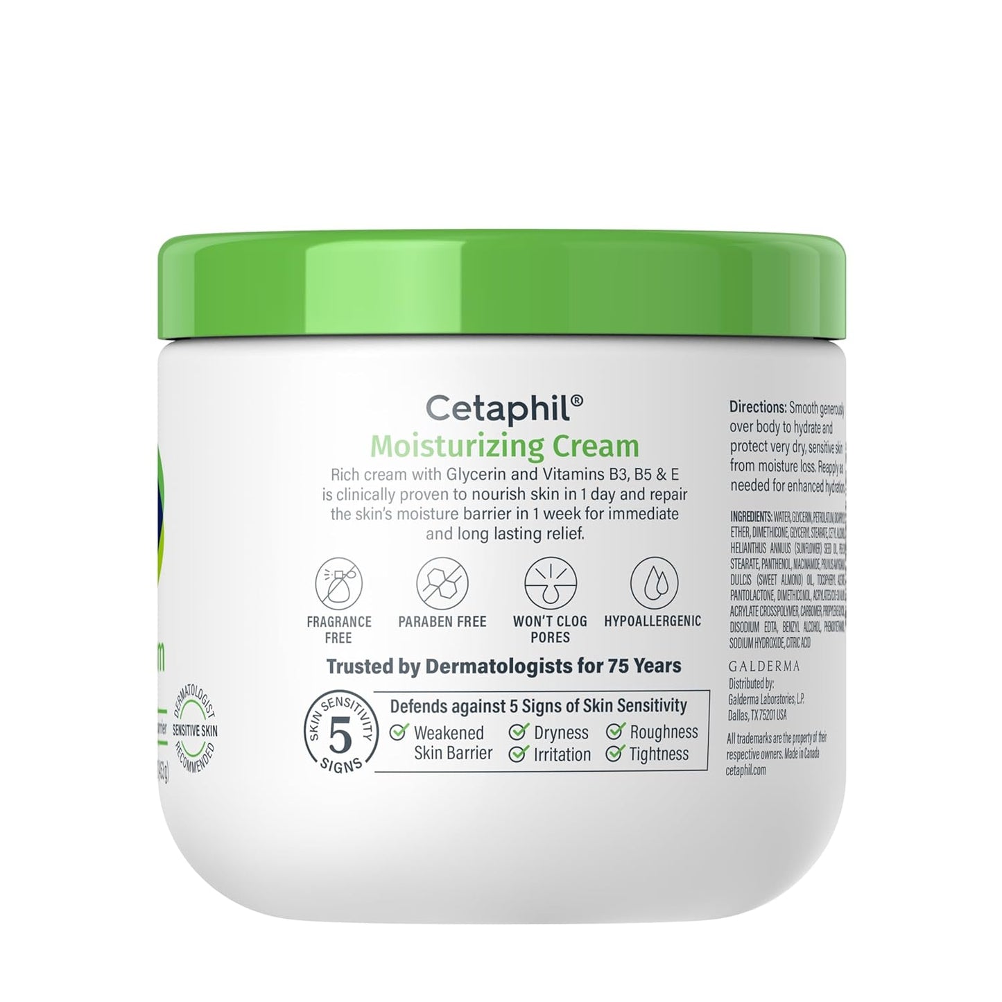 Face & Body Moisturizer, Hydrating Moisturizing Cream for Dry to Very Dry, Sensitive Skin, NEW 16 Oz 2 Pack, Fragrance Free, Non-Comedogenic, Non-Greasy