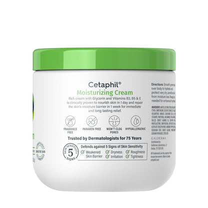 Face & Body Moisturizer, Hydrating Moisturizing Cream for Dry to Very Dry, Sensitive Skin, NEW 16 Oz 2 Pack, Fragrance Free, Non-Comedogenic, Non-Greasy