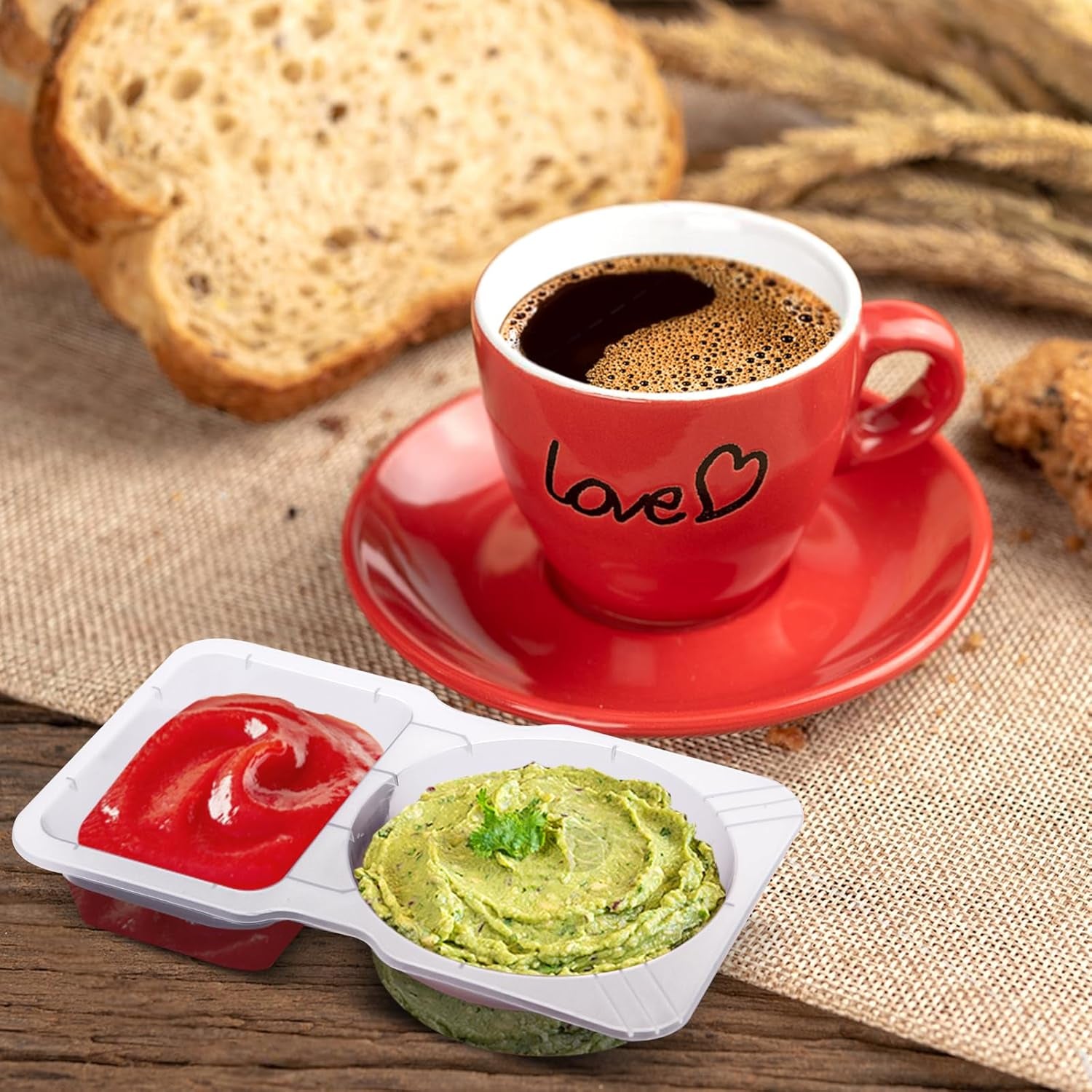 15 Sets Snack Containers, Reusable Double Compartment Condiment with Lids 2 Portion Snack Containers Sauces Dip, Disposable Box to Grab and Go with Prep for Adults, on the Go for Kids