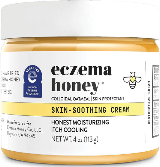 Original Skin-Soothing Cream - Organic Hand & Body Eczema Relief - Natural Honey Lotion for Dry, Itchy, & Irritable Skin (4 Oz)