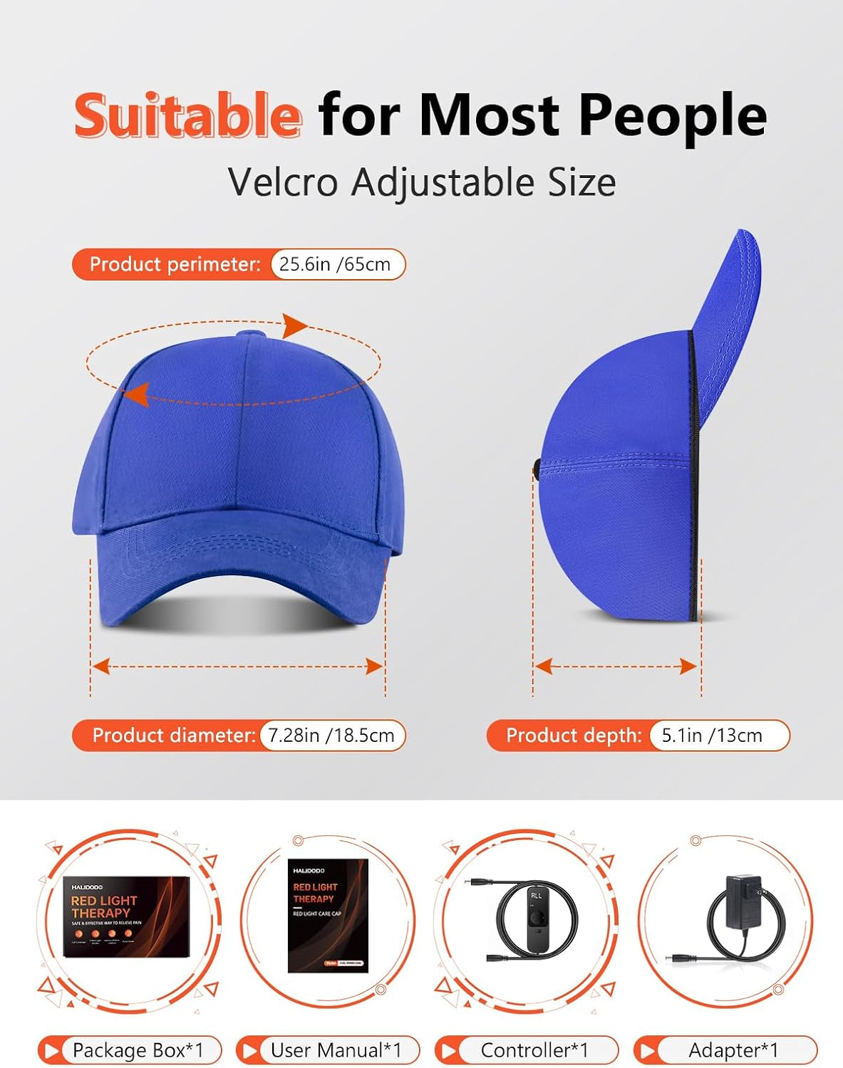 Red Light Hair Growth Cap, Red Light Therapy for Head, Red Infrared Light Therapy 660Nm & 850Nm & 940Nm Wavelength with Timer & Controller