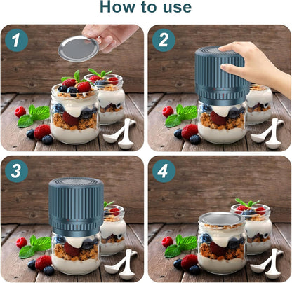 Smart Electric Vacuum Sealer for Mason Jar - Wide and Regular Mouth Canning Jars - Portable Food Storage Solution