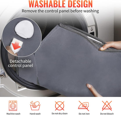 Electric Heating Pads for Back, Neck, Shoulders and Abdomen- 20"X27" , 10 Heating Levels, 2 Hours Auto Shut Off,  Gray