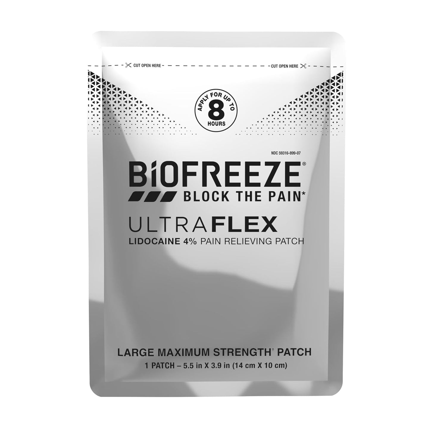 Ultraflex Lidocaine Patches Maximum Strength, Flexible Pain Relief Patch for Lower Back, Lidocaine Patch for Neck, Knee, Shoulder, 4 Large Pain Patches