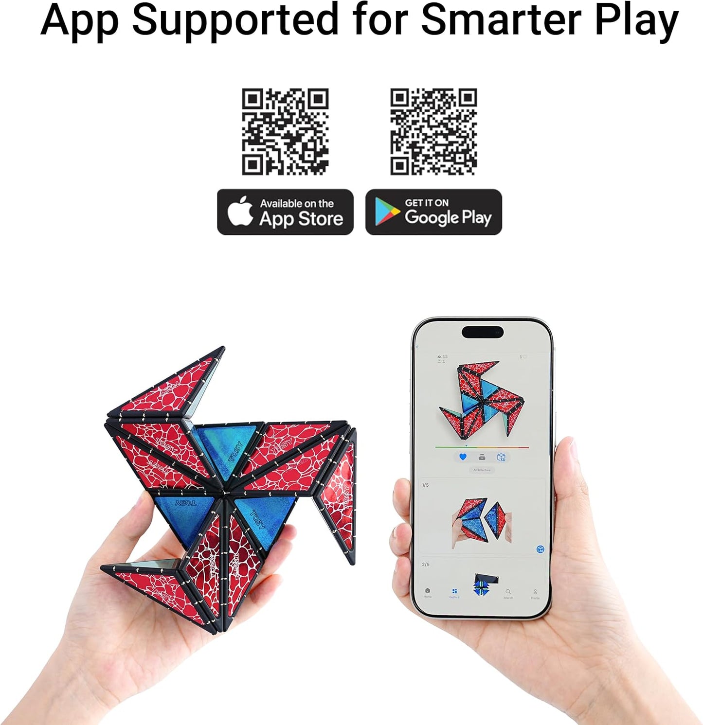 Magnet Pyramid Glow - 1 Cube Transforms into 1 Billion Shapes, 12 Pieces, 243 Rare Earth Magnets, Glowing, Christmas Stocking Stuffers Gift for Kids, Creative Puzzle STEM/STEAM Toy, 2-Pack