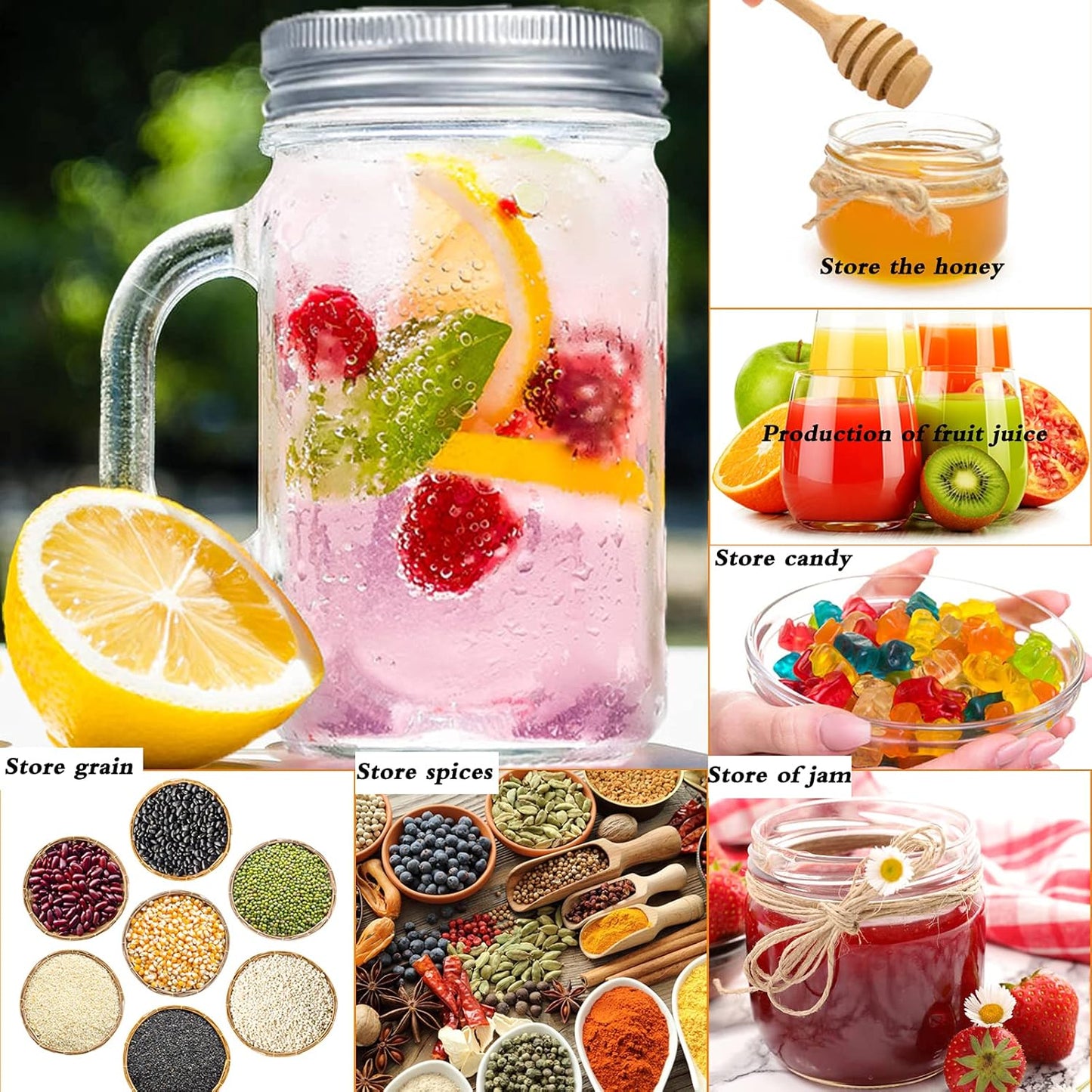 48 PCS Canning Jar Lids and Bands, Mason Canning Lids with Silicone Ring Leak Proof Secure, Reusable Split-Type Silver Lids for All Regular Mouth Mason Jars (70 Mm)