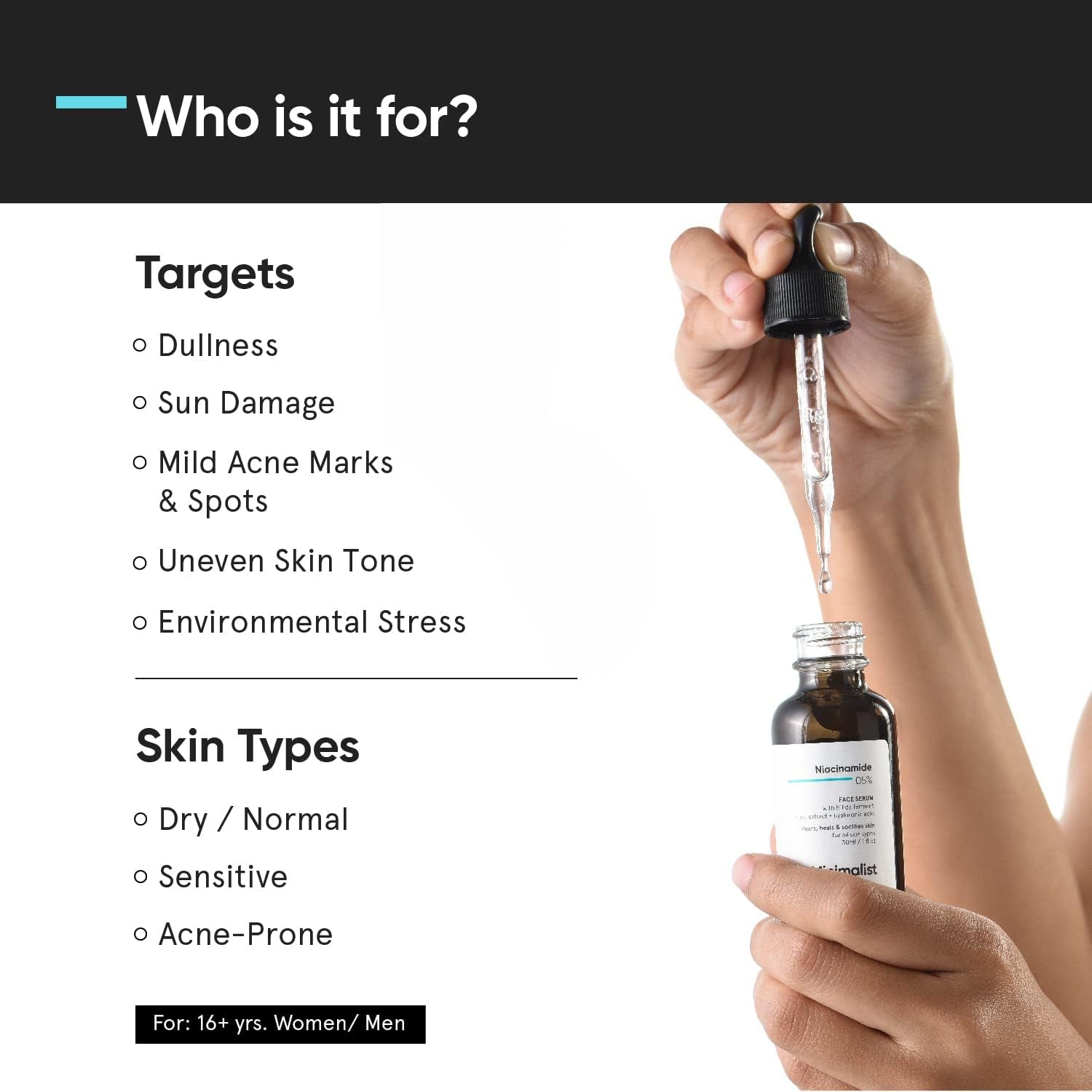 Niacinamide Serum 5% for Face with Hyaluronic Acid - Hydrates & Repairs Skin Barrier 1 Fl Oz / 30 ml