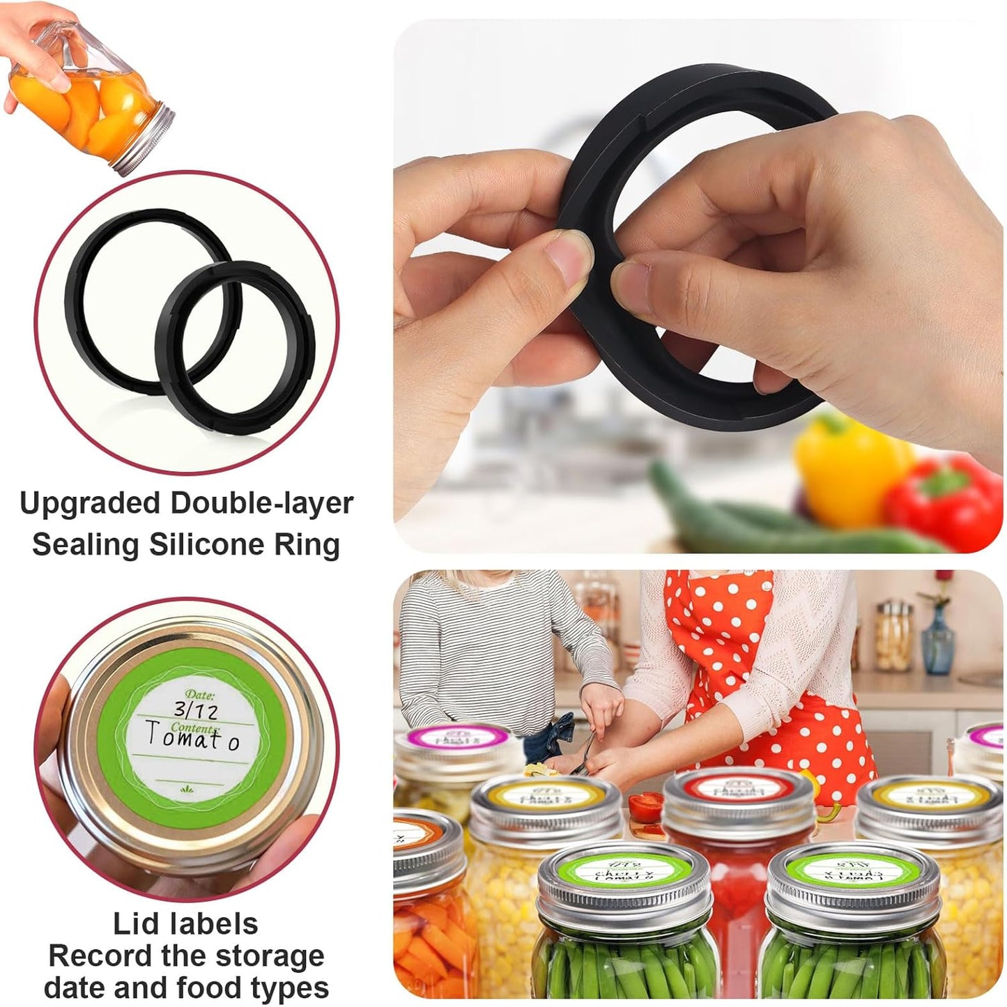 M11 Mason Jar Vacuum Sealer - Electric Jar Vacuum Sealer for Canning Jars Kit with Wide and Regular Mouth Mason Lids, Vacuum Sealing Machine for Food Storage