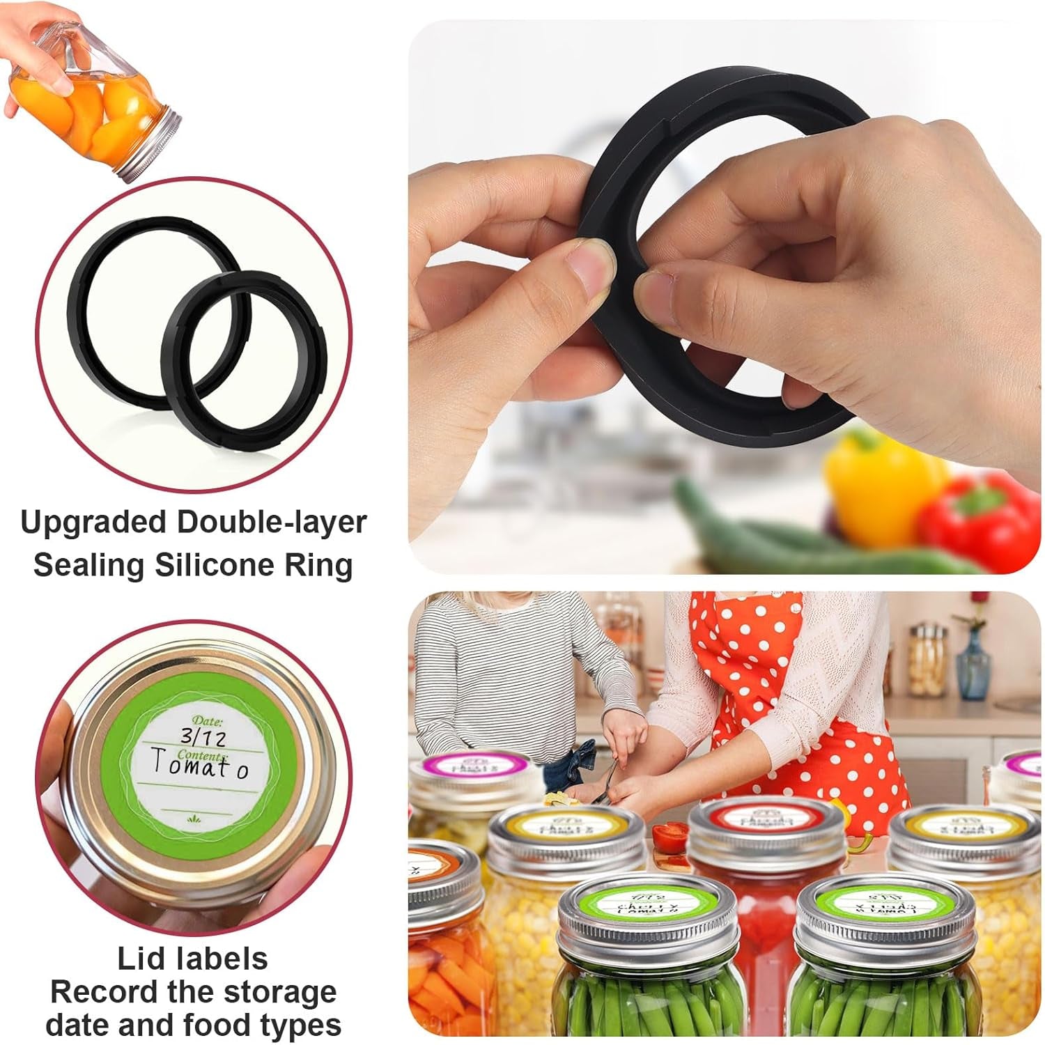 M11 Mason Jar Vacuum Sealer - Electric Jar Vacuum Sealer for Canning Jars Kit with Wide and Regular Mouth Mason Lids, Vacuum Sealing Machine for Food Storage