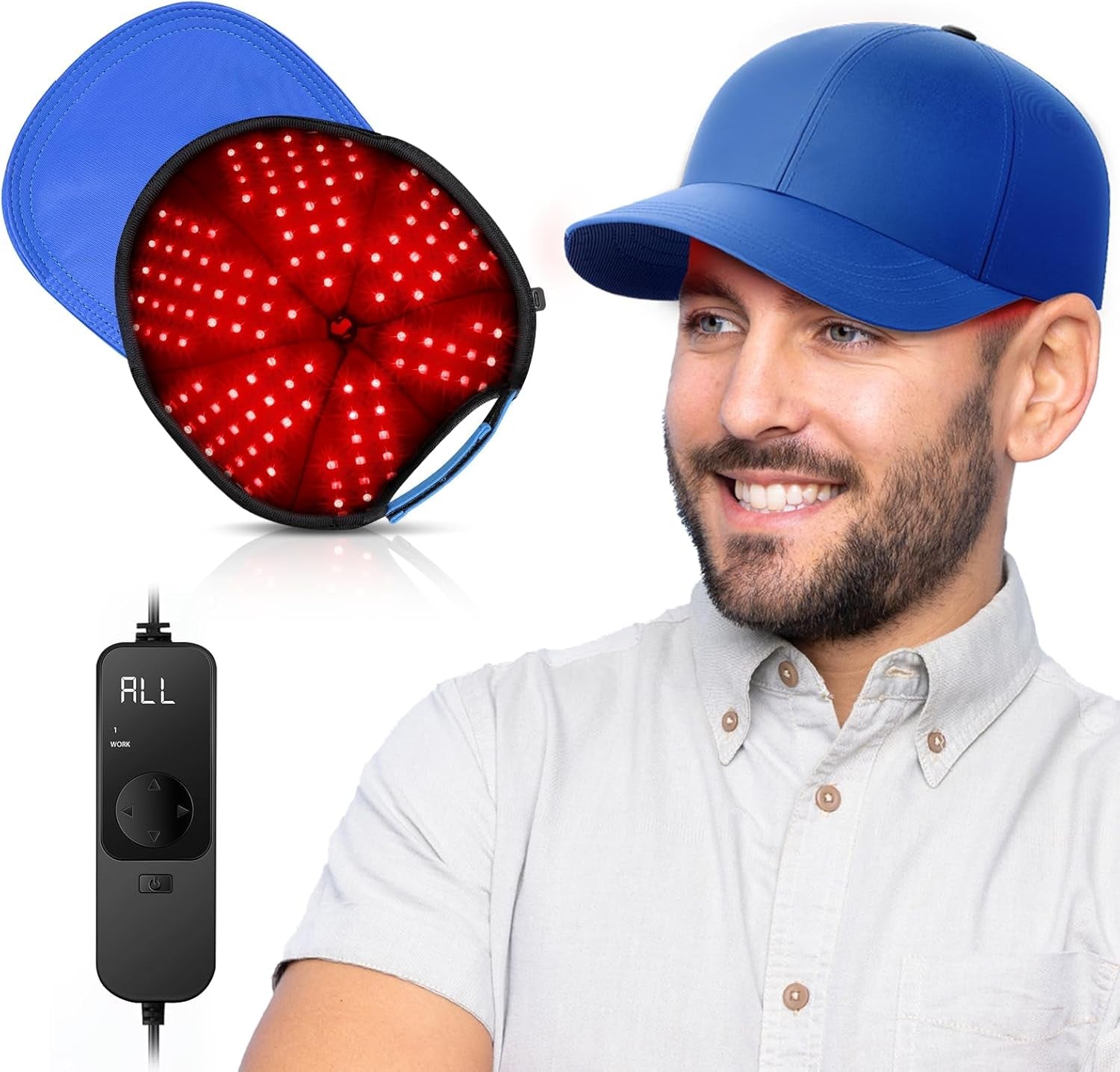 Red Light Hair Growth Cap Infrared Therapy with Timer Controller- 660/850/940nm 