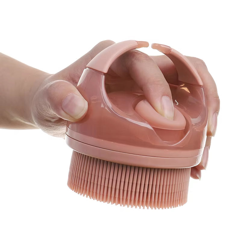 Silicone Body Scrubber Brush – Soft Bristle Bath Brush, Exfoliator & Soap Dispenser Massager