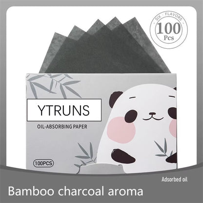 Green Tea/Gardenia/Chamomile/Lavender/Rose/Bamboo Charcoal 100Pcs Boxed Fragrance Oil Absorbing Paper for Men and Women Face Oil