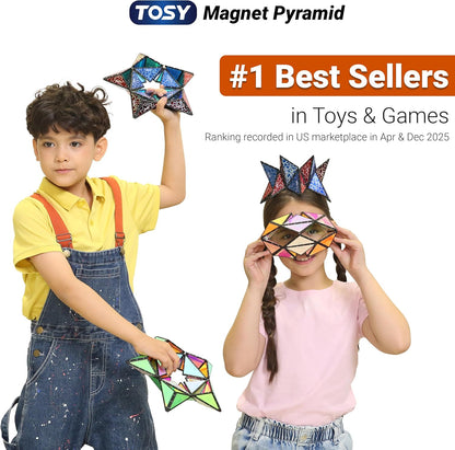 Magnet Pyramid Stone Puzzle 243 Magnets 14pcs STEM Creative Toy