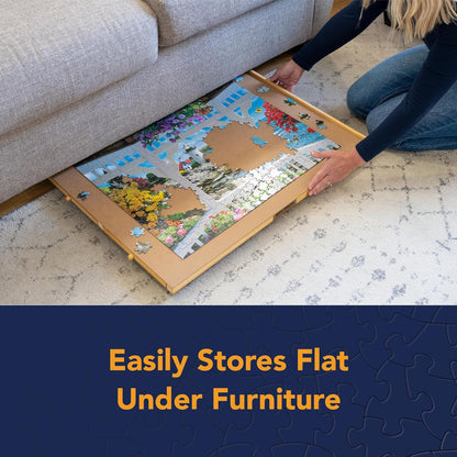 - 1500 Piece Puzzle Board with Drawers - Jumbo Wooden Puzzle Plateau – Portable Puzzle Table 26"X 34" - Tabletop Deluxe Jigsaw Puzzle Organizer and Puzzle Storage System – Gift for Mom