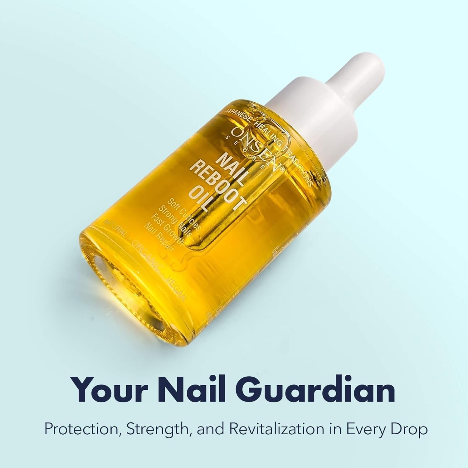 Organic Nail and Cuticle Oil Treatment - USA Made Japanese Formula for Damaged Nails - Natural Care and Repair for Visible Results - 30ml 
