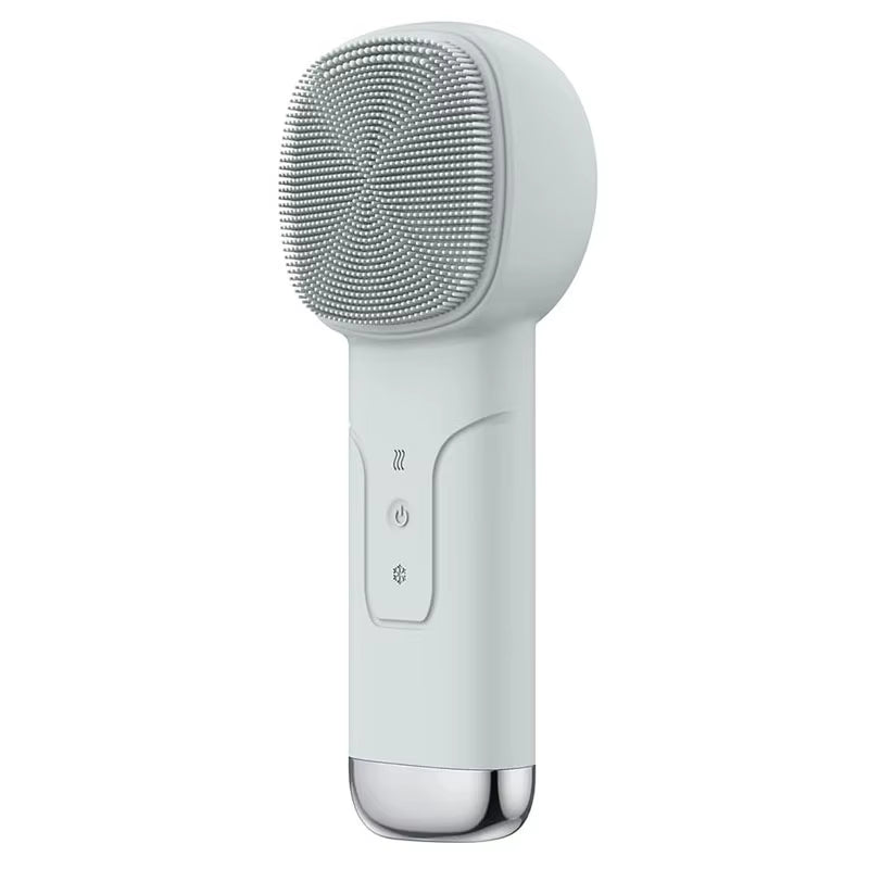 6-in-1 Sonic Facial Cleansing Brush – Heated & Cooling Silicone Face Massager, Waterproof Deep Pore Cleanser