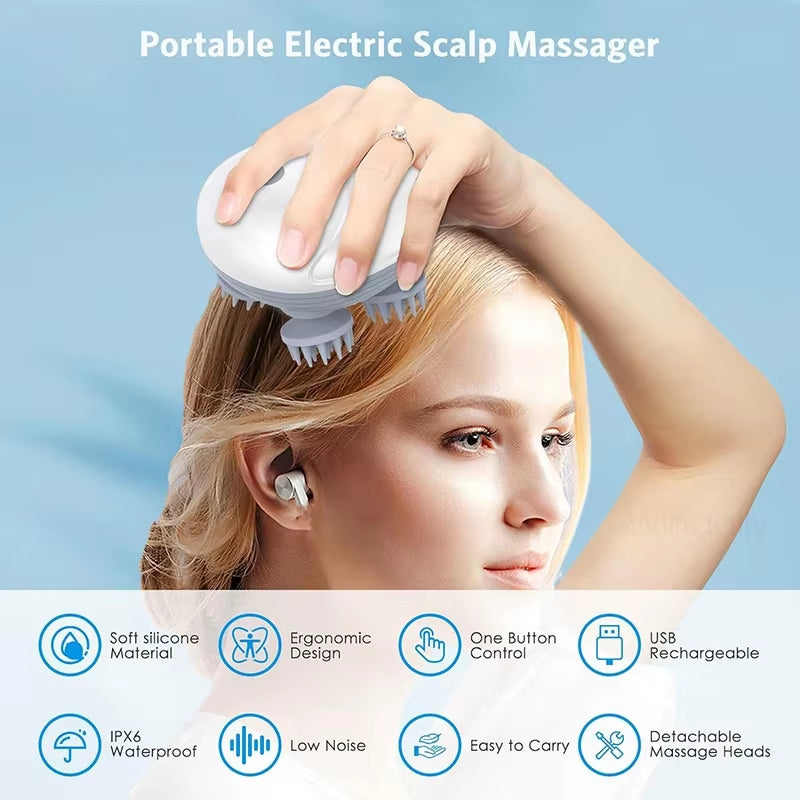 Electric Scalp Massager - Hair Growth, Relaxation & Stress Relief