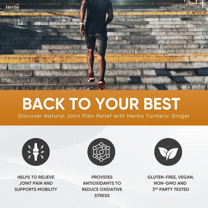Turmeric Supplements for Inflammation with Black Pepper and Ginger - 180 Capsules | 5,555Mg Equiv. with 95% Turmeric Curcumin Supplements with Black Pepper | Joint Pain Relief | Made in Canada