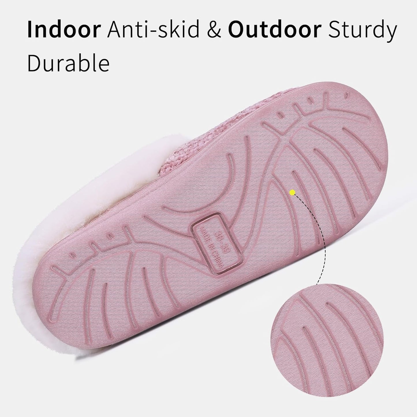 Women's Cozy Knit House Slippers with Fleece Lining, Memory Foam, and Versatile Indoor/Outdoor Soles