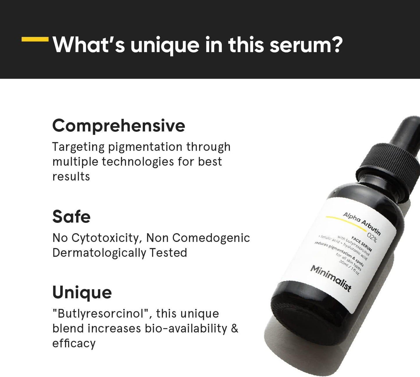  Face Serum - Hyaluronic Acid - Alpha Arbutin 2% for Blemishes, Dark Spots, PIH & Uneven Skin Tone | 30Ml