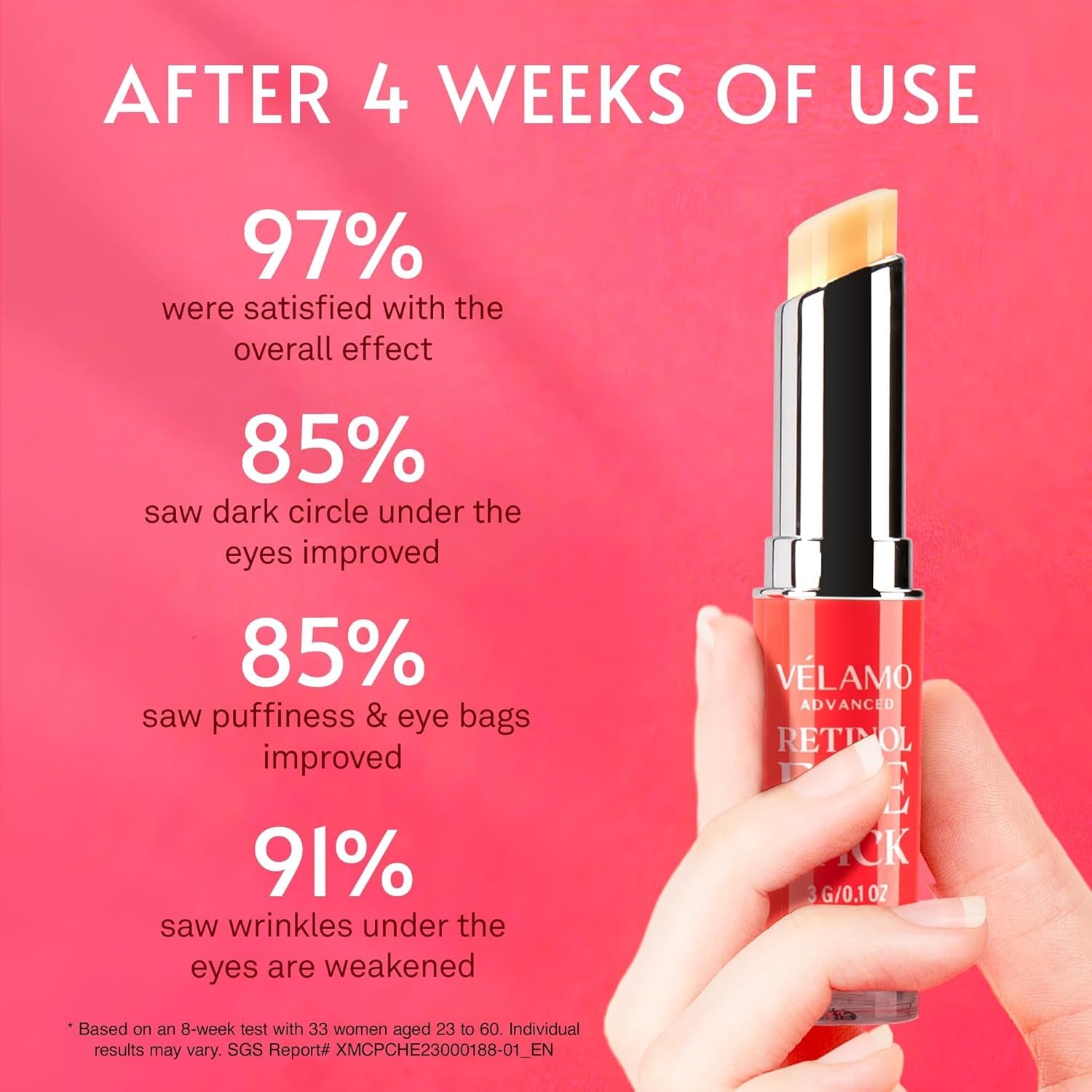 Retinol Eye Stick: Renewing & Firming under Eye Balm for Dark Circles, Puffiness, Fine Lines & Wrinkles - Travel Essentials, Portable & Perfect for On-The-Go Use, 0.1 Oz/3G