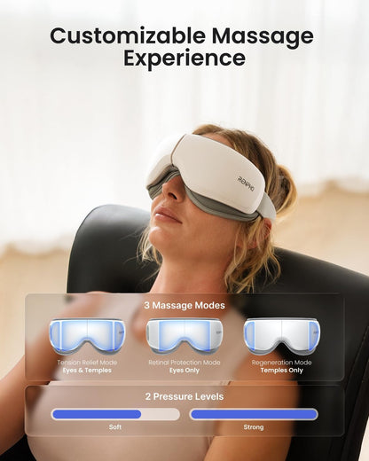 Ultra-Quiet Eye Massager with Heat, Valentine'S Day Birthday New Year Gifts, Lightweight Heated Eye Mask for Migraines, Face Massager for Dry Eyes Relax Reduce Strain Improve Sleep Eyeris Zen