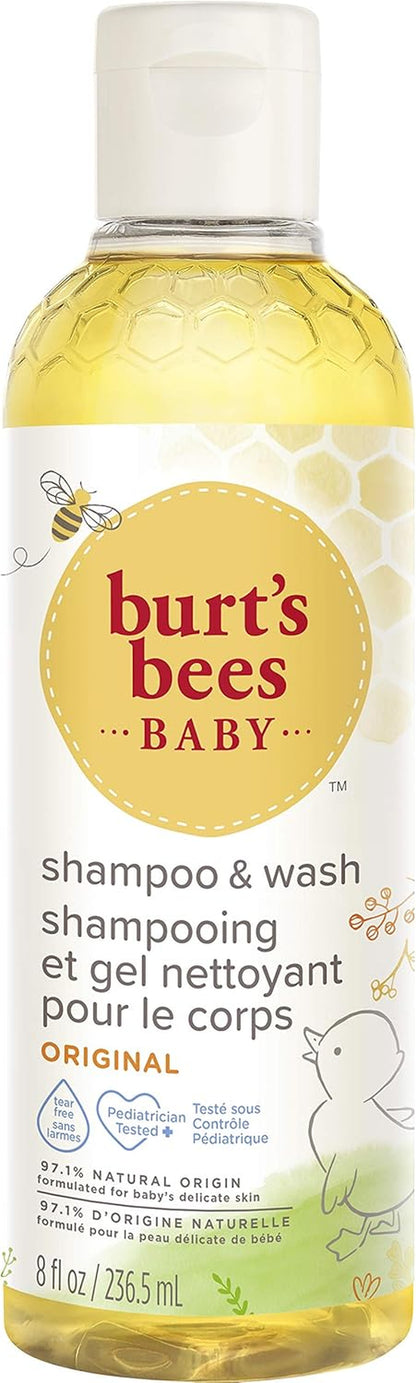 Baby Shampoo & Wash, Original, Tear Free, Pediatrician Tested, 98.7% Natural Origin, 236.5 Ml