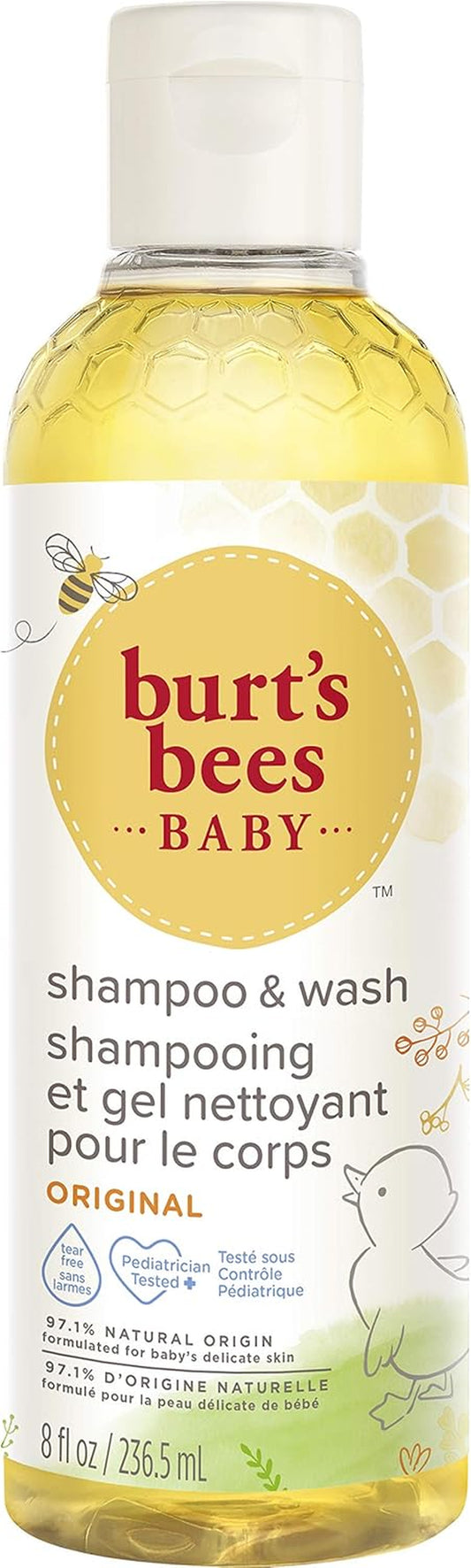 Baby Shampoo & Wash, Original, Tear Free, Pediatrician Tested, 98.7% Natural Origin, 236.5 Ml