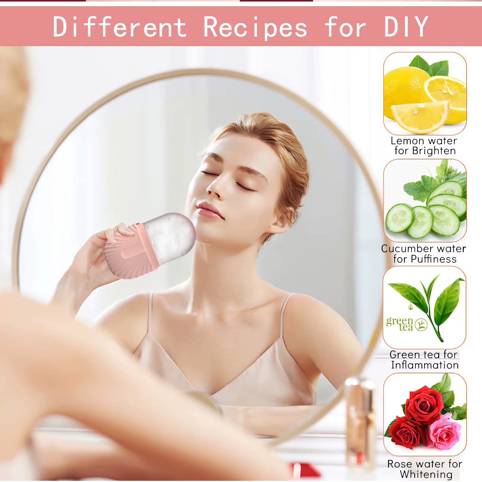 1Pc Silicone Face Ice Cube Mold for Beauty and Skin Care Silicon Face Ice Roller