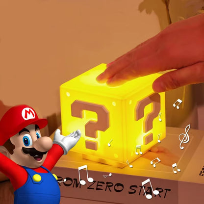 Mario Night Light Super Mario Question Mark Luminous Small Night Light Square Brick Room Decoration Desktop Atmosphere Light Boy