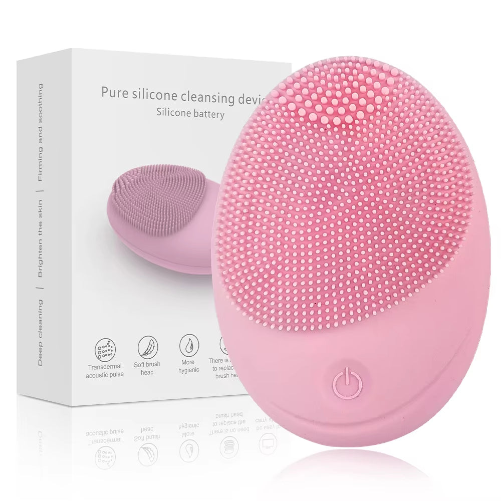 Facial Cleanser Sonic Vibration Cleaner - Electric Silicone Face Brush Skin Massager  Deep Hole Face Brush Machine