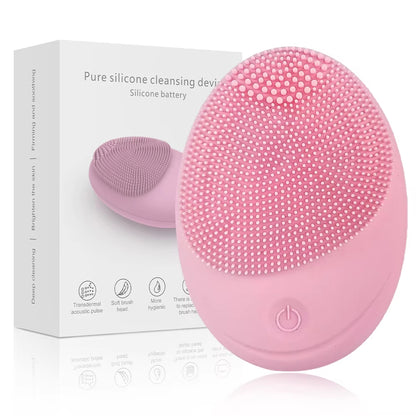 Facial Cleanser Sonic Vibration Cleaner - Electric Silicone Face Brush Skin Massager  Deep Hole Face Brush Machine