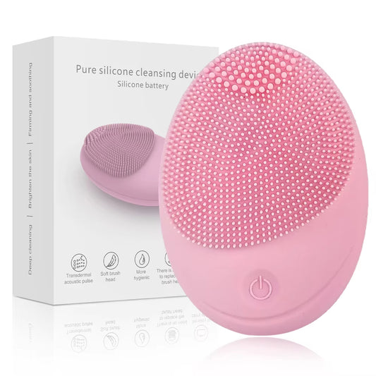 Facial Cleanser Sonic Vibration Cleaner - Electric Silicone Face Brush Skin Massager  Deep Hole Face Brush Machine
