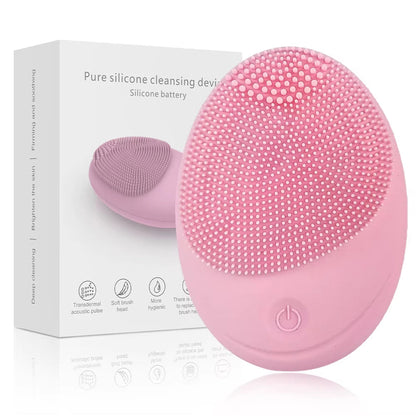 Facial Cleanser Sonic Vibration Cleaner - Electric Silicone Face Brush Skin Massager  Deep Hole Face Brush Machine