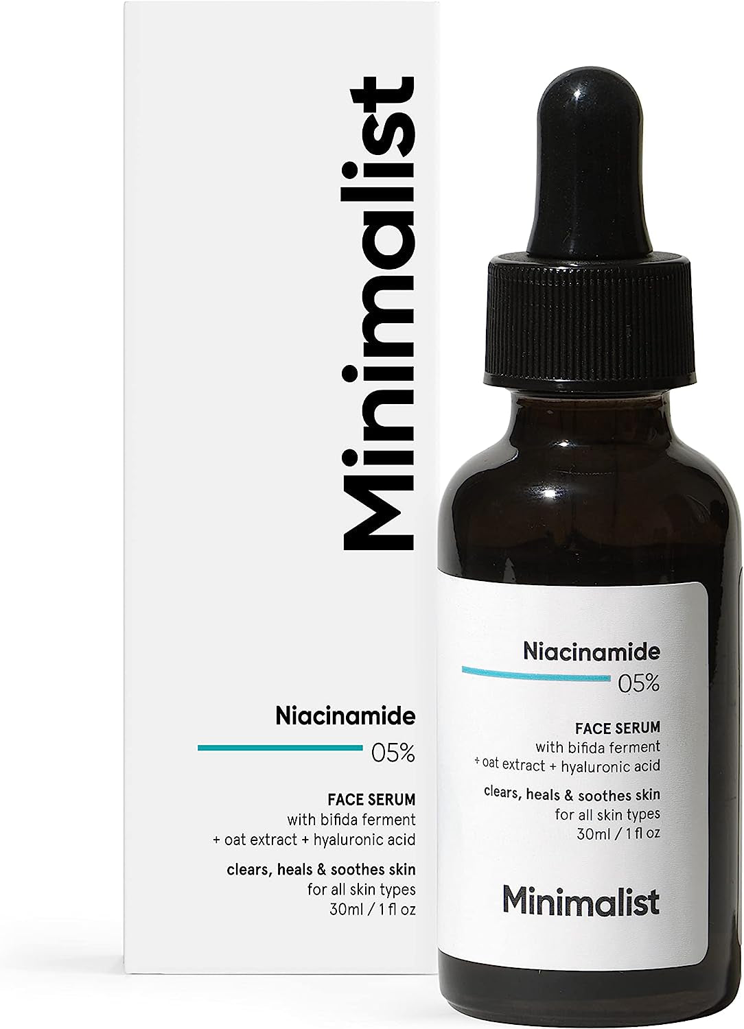 Niacinamide Serum 5% for Face with Hyaluronic Acid - Hydrates & Repairs Skin Barrier 1 Fl Oz / 30 ml