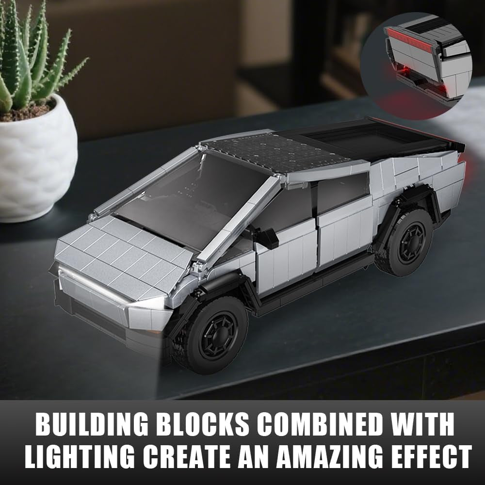 1:14 Light Up City Cyber Off Road Truck Building Set 1547PCS Model Kit
