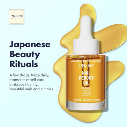 Organic Nail and Cuticle Oil Treatment - USA Made Japanese Formula for Damaged Nails - Natural Care and Repair for Visible Results - 30ml 