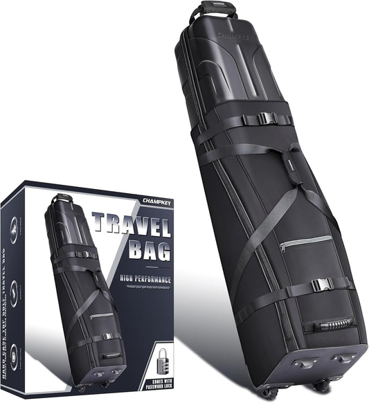 Sturdy Hard Case Golf Travel Bag with Oversized Travel Wheels for Airlines - High Performance 1680D Premium Oxford Fabric Golf Travel Cover