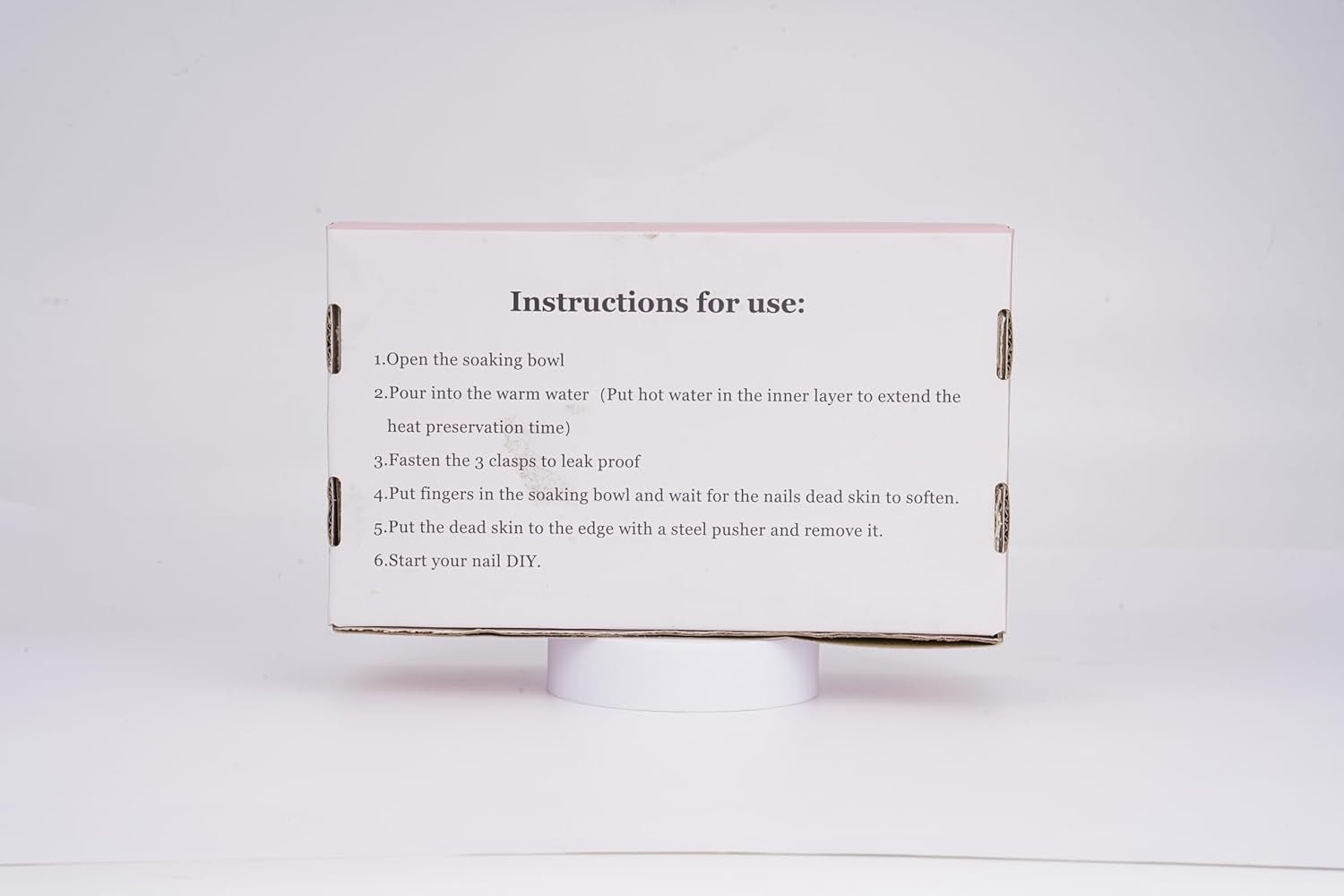 Nail Soaking Bowl Set - Gel Polish and Dip Powder Remover with Triangle Cuticle Peeler and Stainless Steel Cuticle Pusher (Pink)